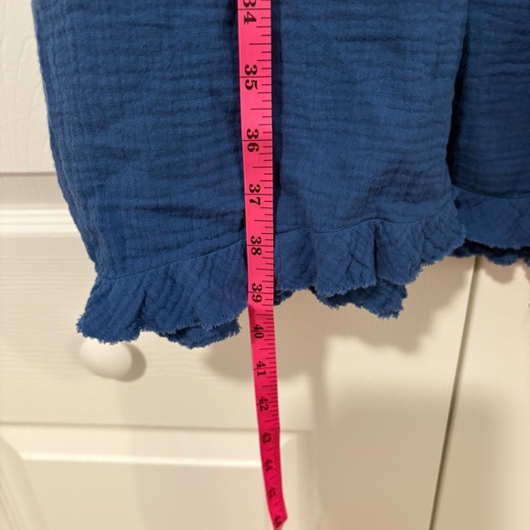 Umgee Blue Raw Ruffle Hem Dress, 1XL - Picture 3 of 11